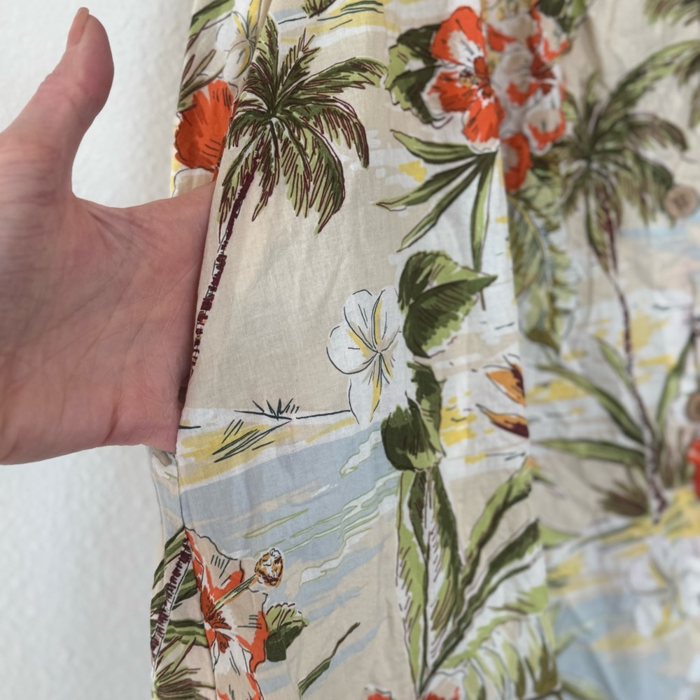 Zara Palm Tree Print Midi Skirt 100% Cotton Boho Vacation Bahamas S Small - Picture 4 of 11